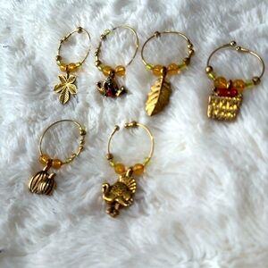 Set Of 6 Wine Glass Charms Charms. Ideal for Parties, Gifts,